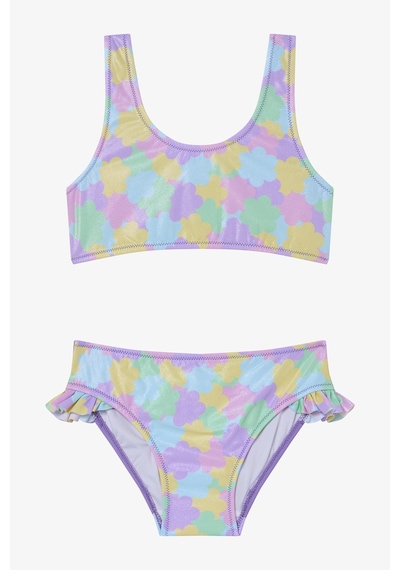 Penti Kız Çocuk Shiny Flower Fırfırlı Halter Yaka Bikini Takımı