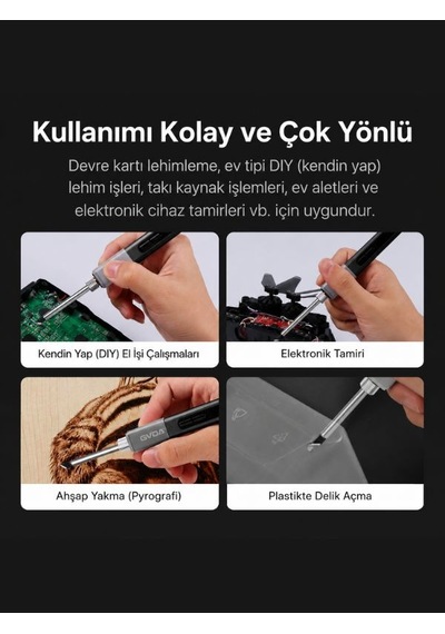 Gvda 65w Akıllı Elektrikli Akıllı Kalem Havya Kiti Usb Type-c Şarjlı - Taşınabilir Elektronik Lehimleme