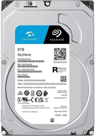 Seagate Skyhawk ST8000VX010 3.5" 8 TB 256 MB 5900 RPM Sata-3 Güvenlik Diski