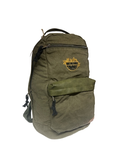 Old Cotton Cargo Kaliteli Vintage Salaş Disayn Günlük Sırt Gezi Okul Kamp Çantası 28cm X 45cm Haki