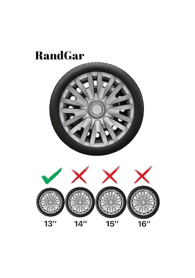 Suziki Wagon R 13 İnç Jant Kapağı 4 Adet Gri G110 Rand
