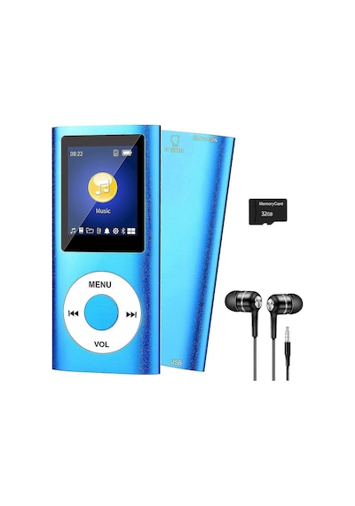 Metal Mp3 Çalar Dijital Ekranlı Mp4 Player Fm Radyo + 32gb Hafıza Kartı