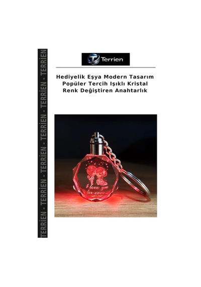 Hediyelik Eşya Modern Tasarım Popüler Tercih Işıklı Kristal Renk Değiştiren Anahtarlık
