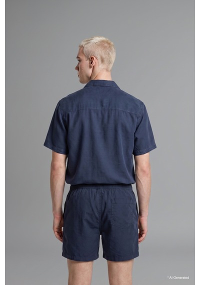 Defacto Nefes Alabilir Relax Fit Akışkan Kumaş Bermuda Lacivert Şort E0804ax26smnv175 Lacivert-nv175