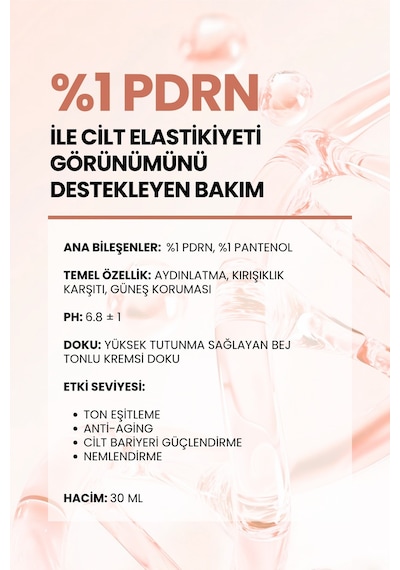 %1 Pdrn Cilt Tonu Eşitleyici Sıkı Görünüm Destekleyen Bb Krem Spf50+ Pa++++ Lıft-tonıng Blemısh Cream Standart