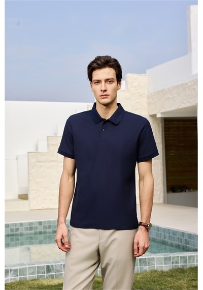New Performance Premium Polo T-shirt 100% Pamuk Merserize Lacivert