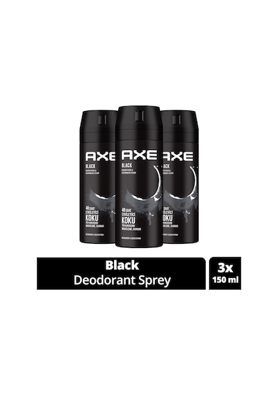 Erkek Deodorant & Bodyspray Black 48 Saat Etkileyici Koku Vücut Spreyi 150 Ml X3 Adet