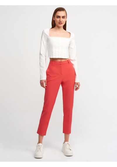 Dilvin 50138 Sırt Dekolteli Kare Yaka Top