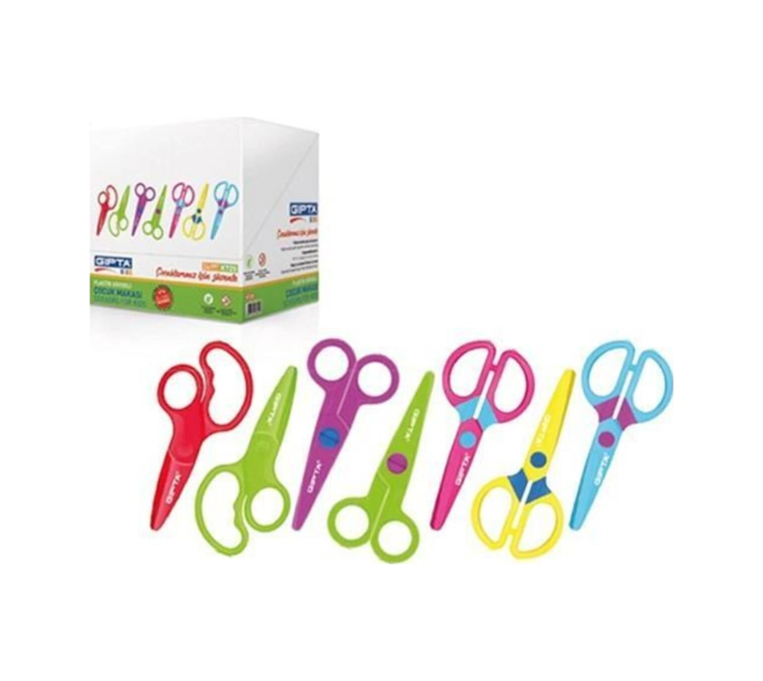 Küt Uçlu Plastik Gövde Düz Parlak Çocuk Makası K723