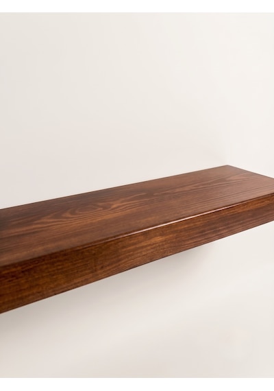 Nest Woodtr Dekoratif Doğal Ahşap Tekli Raf Gizli Raf 40x15x4 Cm Gizli Aparatlı Raf 1 Adet Ceviz