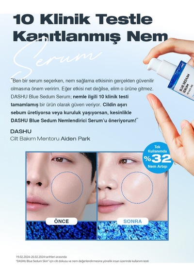 Dashu Blue Sedum Yağ ve Nem Dengesi Sağlayan Hyalüronik Asit İçerikli Nemlendirici Serum 65 ML