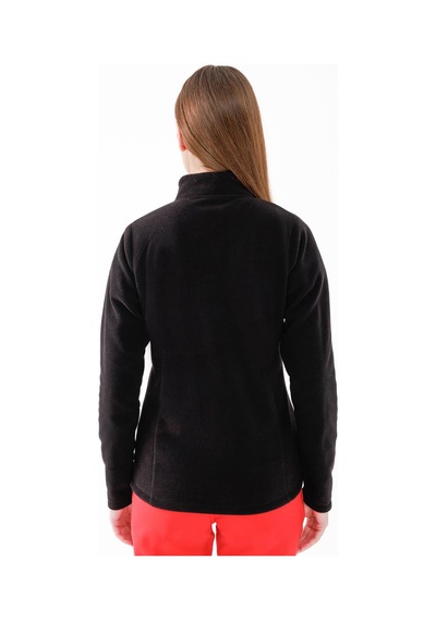 2as Camila Kadın Yarım Fermuarlı İnce Polar Sweatshirt Siyah Siyah