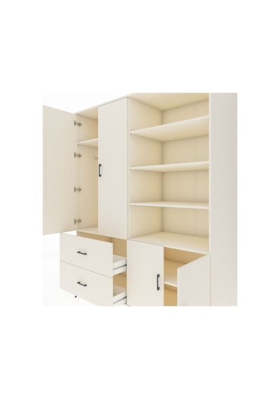 Kronos Gardrop 7 Raflı 2 Çekmeceli Tek Askılı 176x59x221 Aytaşı-aytaşı Beyaz Kronos Gardrop 7 Raflı 2 Çekmeceli Tek Askılı 176x59x221 Aytaşı-aytaşı Beyaz