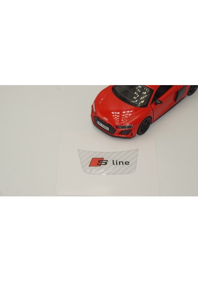 Audi S Line Logo Beyaz Karbon Desen Damla Epoksi Direksiyon Logo