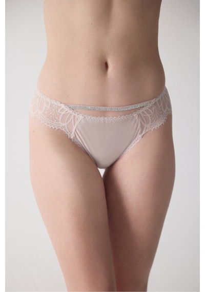 Magic Form Önü Taşlı Arkası Dantelli Kadın Tanga Külot Pudra - 704125038 Pudra