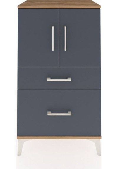 Hyperion Komodin 2 Raflı 2 Çekmeceli 2 Kapaklı 60x44x106 Çam-antrasit Atlas Çam