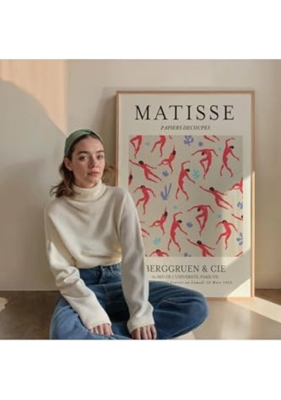 Matisse Çerçevesiz Poster, Modern Dekoratif Çerçevesiz Poster, Tablo, Matisse-7, 40 X 50