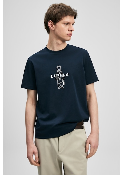 Lufian Simbad Modern Grafik Erkek T-shirt 111020307 Lacivert
