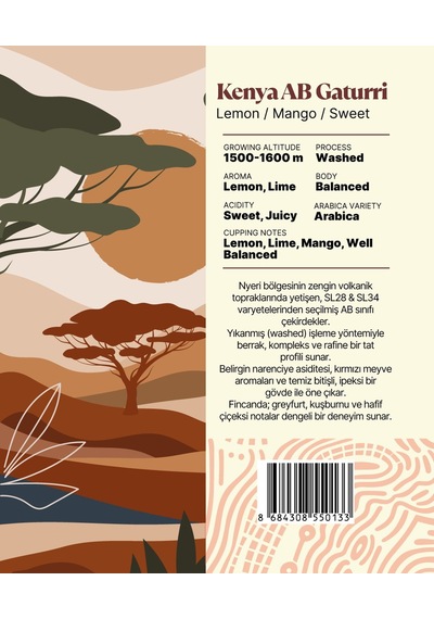 Kenya Ab Gaturri Yöresel Filtre Kahve 250 Gr. Çekirdek Kahve