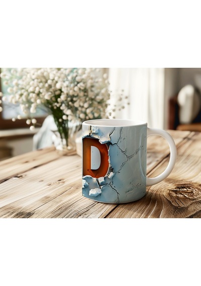 3d Efektli Turuncu Ve Kırmızı Yazılı Dad Kupa Bardak Baba Temalı Hediye Kabartmasız Beyaz