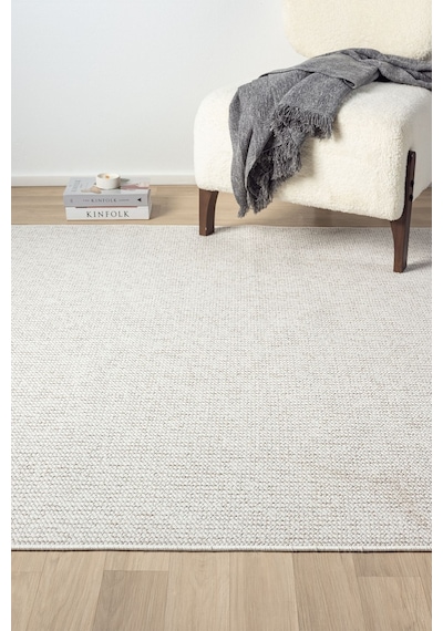 Mariesse Home Naturel Bukleli Yumuşak Dokulu Beyaz Bej Iskandinav Koridor Kesme Yolluk Dokuma Halı
