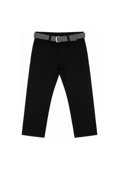 Zekids Erkek Çocuk Kemerli Gabardin Pantolon-16347 Siyah