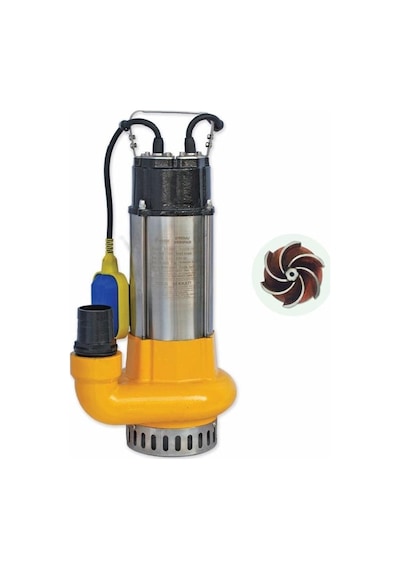 Water Sound V1100f Kirli Su Aktarma, Vortex Fanlı Drenaj Dalgıç Pompa 11 Mt. Yükseklik 23 M³/h