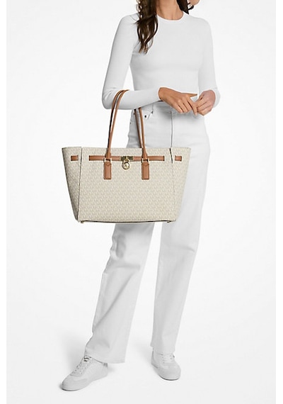 Michael Kors Kadın Hamilton Moderne Büyük Boy Desenli Omuz Çantası - Krem/taba Vanilla - Acrn