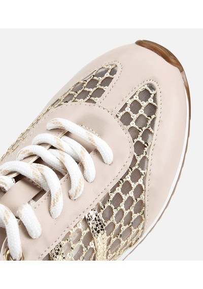 Hotiç Kadın Bej Tül Simli Bağcıklı Günlük Spor Ayakkabı 01ayy323610a315 01ayy323610a315