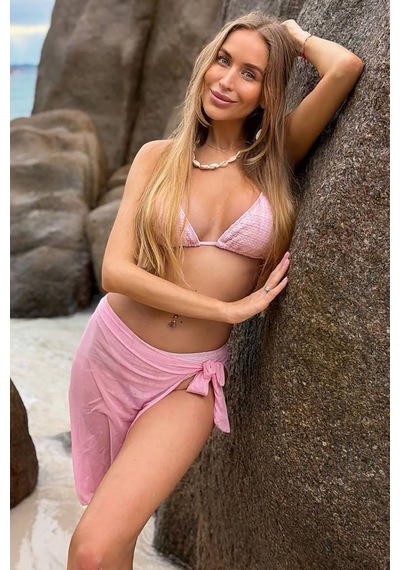 Mary Üçlü Brazilian Bikini Set - Pembe