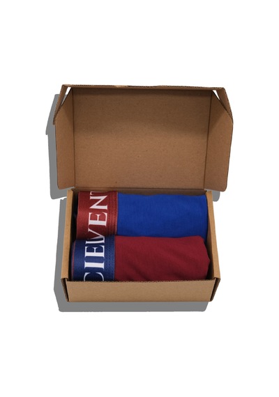 Cielo Venti Night Collection 2'li Organik Pamuk Erkek Boxer Bordo - Mavi