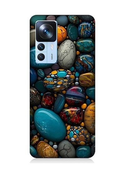 Xiaomi Mi 12t Uyumlu Renkli Doğal Taşlar Desenli Silikon Kılıf