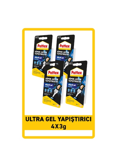 Pattex Ultra Gel Süper Japon Yapıştırıcısı 3g, 4'lü Paket