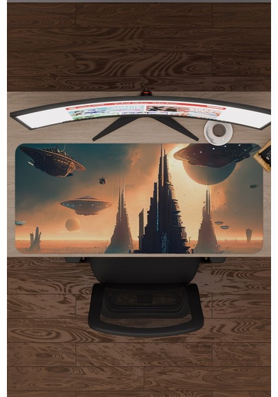 Yıldız Galaksi Kaymaz Dikişli Kauçuk Oyuncu Mousepad V1 - 90x40 Xxl Gaming Mouse Pad Fare Altlığı