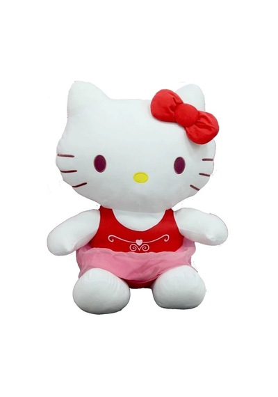 Mey İthalat Peluş Hello Kitty Elbiseli Kurdeleli 36 Cm Beyaz