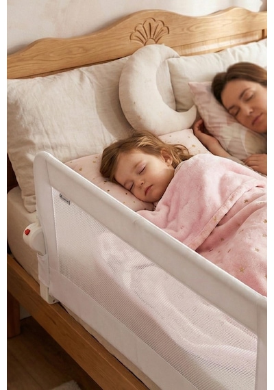 Wellgro Littles 83 48 CM Yatak Bariyeri, Çocuk Yatak Korkuluğu Beyaz