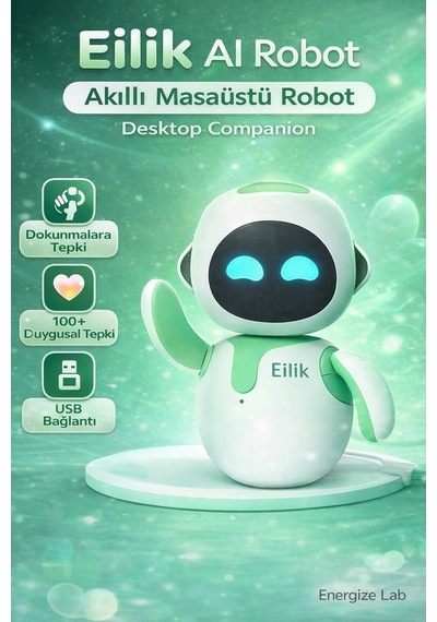 Eilik Akıllı Masaüstü Robot Oyuncak Aı Robot Desktop Companion Robot Evcil Robot Yeşil Pembe