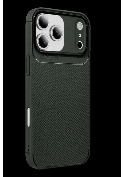 Apple İphone 17 Pro Uyumlu Auto Focus Karbon Kapak - Koyu Yeşil