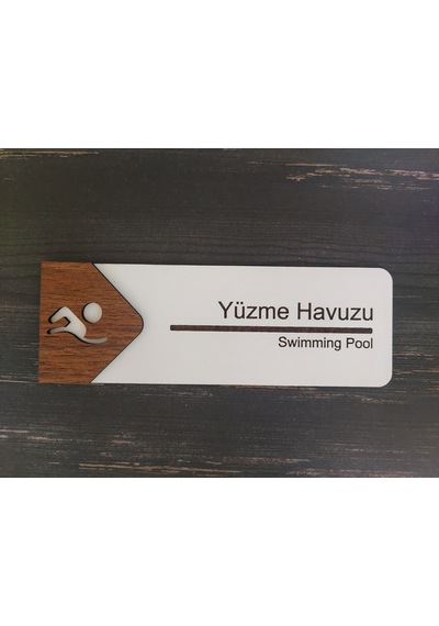 Yüzme Havuzu Ofis Oda Kapı İsimliği Yönlendirme Tabelası Levhası Kişiselleştirilebilir