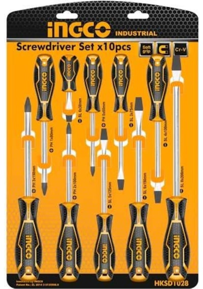 Ingco HKSD1028 10 Parçalı  Tornavida Seti