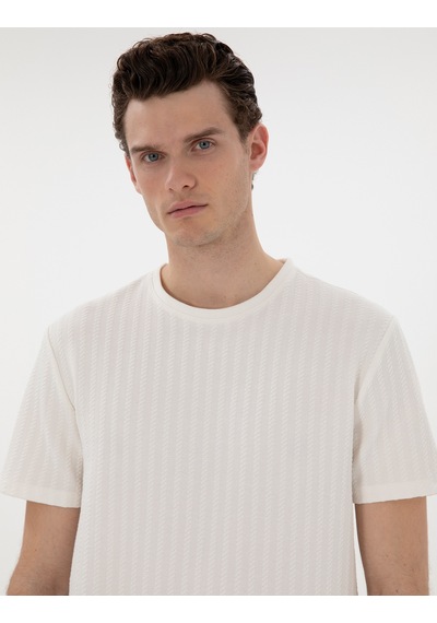 Pierre Cardin Erkek Ekru Tişört 50302581-vr019 Ekru