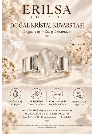 Sertifikalı Doğal Kristal Kuvars Taşı Ayarlanabilir El İşçiliği G Çok renkli