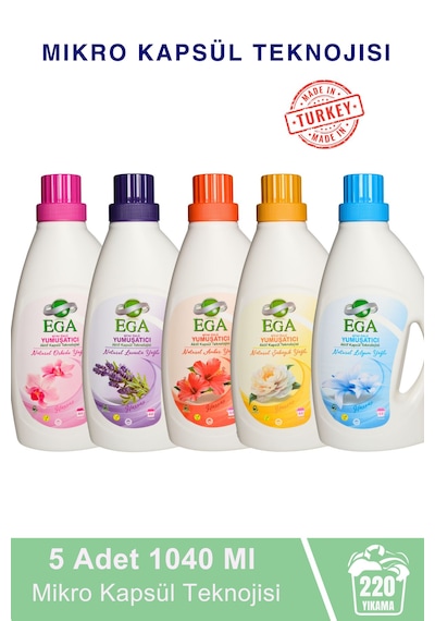 Ega Kimya Çamaşır Yumuşatıcısı 5 x 1040 ML