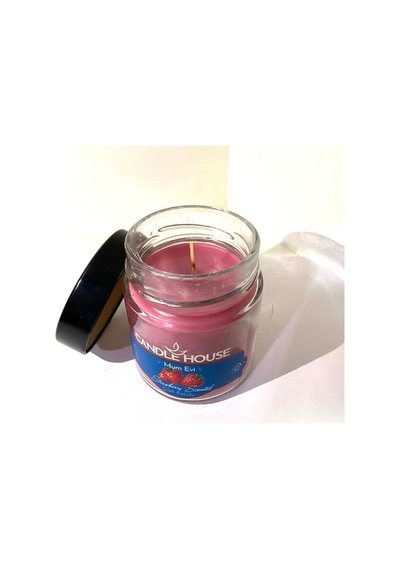 Çilek Kokulu Kavanoz Mum (450Gr)