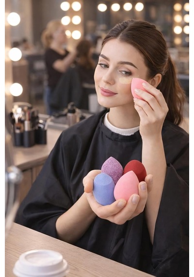 Lexroo Makyaj Süngeri Seti, Göz Farı Uygulama Çubuğu 10 Lu, Latex,free Beauty Blender Süngerleri