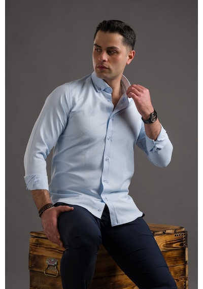 Advante Slimfit Düğmeli Yaka Uzun Kol Erkek Gömlek 001