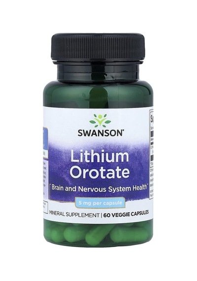 Swanson Vitamins, Lithium Orotate, 5 Mg, 60 Veggie Capsules