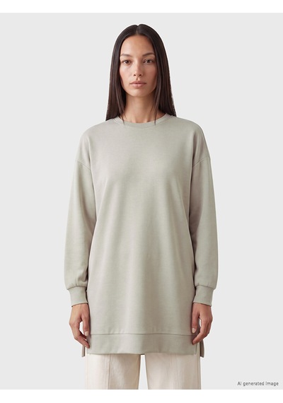LC Waikiki Lc Waıkıkı Gri Soft Touch Kadın Sweatshirt Tunik