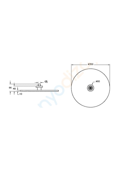 A48021 Artema İstanbul Duş Başlığı Tavandan , 35 Cm Diğer