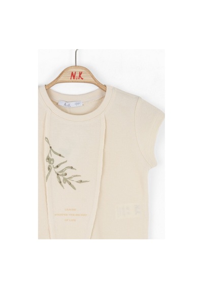 Xo Kids Kız Çocuk Tişort 4-8 Yaş 38510 Krem - Yeşil